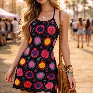 mini abstract dress Abstract Print Tiered Mini Dress